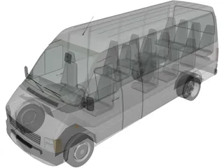 Volkswagen LTM Bus 3D Model preview