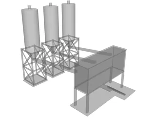 Concrete Batching Plant 3D Model preview