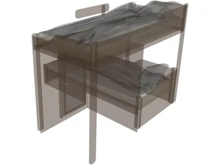 Bunk Bed 3D Model preview