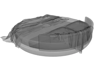 Round Bed 3D Model preview