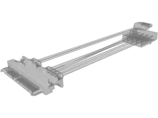 SATA 22-pin Cable 3D Model preview