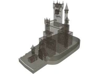 Gothic Castle 3D Model preview