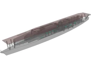 Akagi Aircraft Carrier 3D Model preview