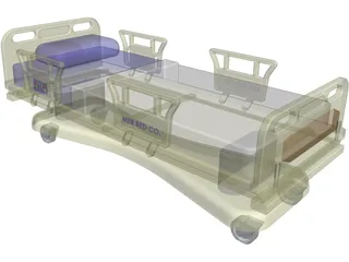 Hospital Bed 3D Model preview