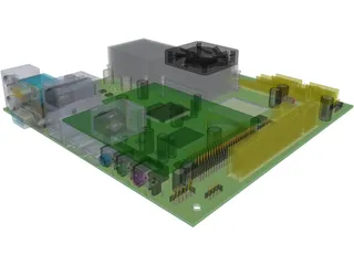 Motherboard Mini ITX 3D Model preview