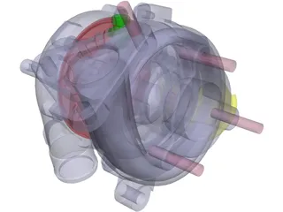 Garrett GT15 Turbocharger 3D Model preview