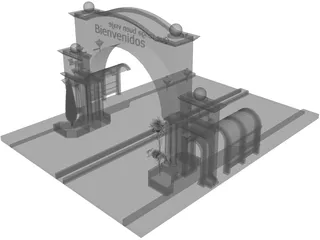Welcome Arch Town Entry 3D Model preview