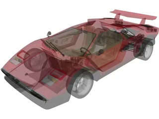 Lamborghini Countach LP500 3D Model preview
