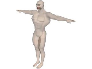 Athlete Big Guy 3D Model preview