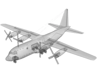 Lockheed C130 Cargo Plane 3D Model preview