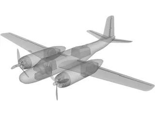 Douglas A-26 Invader 3D Model preview