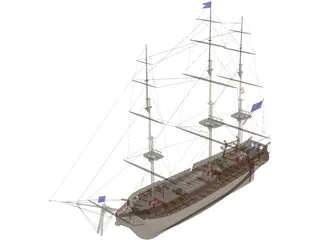Constitution Ship 3D Model preview