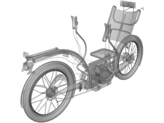 Recumbent Electric Bicycle 3D Model preview