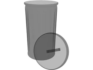 Garbage Can 3D Model preview