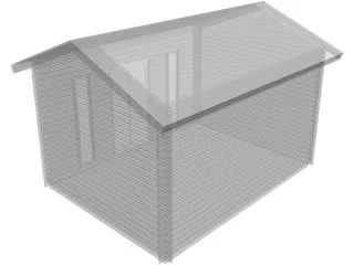 Summerhouse Lugarde Alabama Log Cabin 3D Model preview
