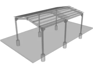 Carport Steeldeck 3D Model preview