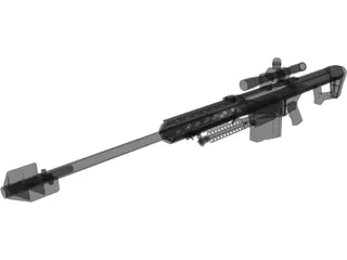 Barrett M107 Sniper Rifle 3D Model preview