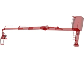 Hydraulic Hand Crane 3D Model preview