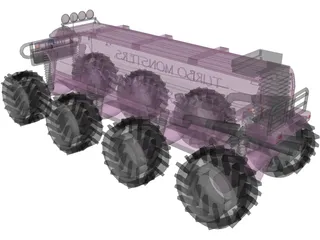 Panther Hummer Limousine 3D Model preview