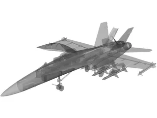 F-18D with Landing Gear 3D Model preview