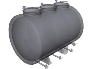 Horizontal Tank 1500L 3D Model preview