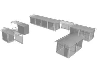 Bus Stop Collection 3D Model preview