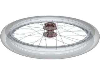 Trike Front Wheel 18 inch 3D Model preview