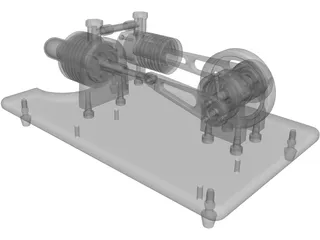 Stirling Engine 3D Model preview