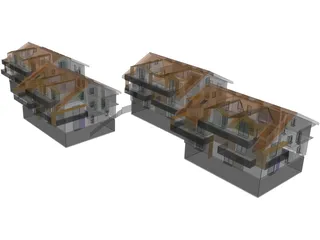 Houses Buildings 3D Model preview