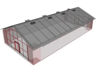 Industrial House 3D Model preview