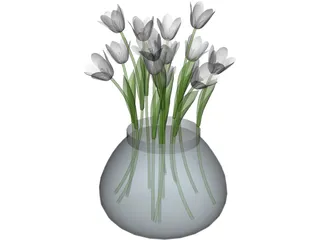 Flower White 3D Model preview