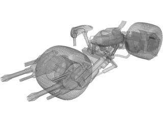 Batman The Dark Knight Batpod Motorcycle 3D Model preview