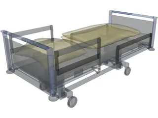 Hospital Bed 3D Model preview