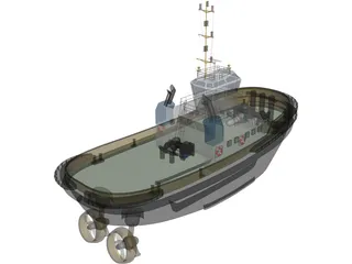 Tug Boat 3D Model preview