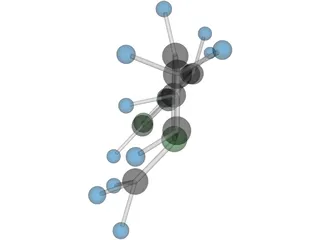 Nicotine Molecule 3D Model preview