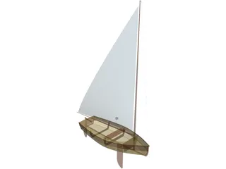 Wooden Sailboat 3D Model preview