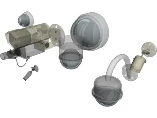 Security Cameras Set 3D Model preview