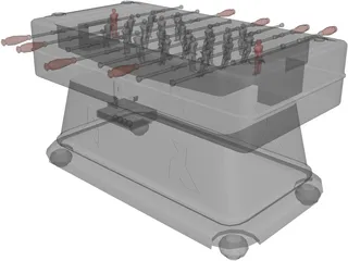 Foosball Table 3D Model preview