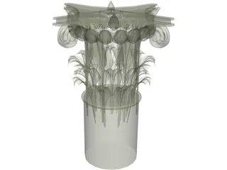 Acanthus and Volute Column 3D Model preview