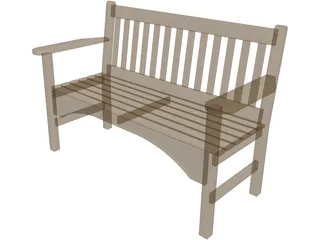 Bench Wooden 3D Model preview