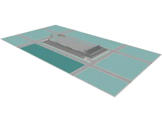 Colonial Hispanic Strip Mall 3D Model preview