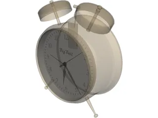 Big Bell Alarm Clock 3D Model preview