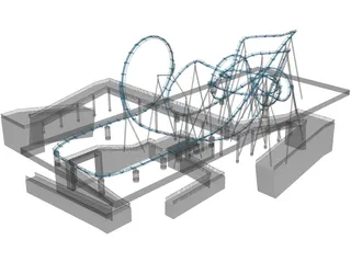 Roller Coaster 3D Model preview