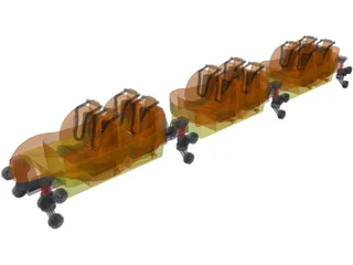 Roller Coaster Train 3D Model preview
