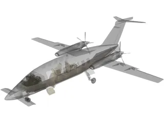 Piaggio P180 Avanti 3D Model preview