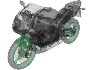 Kawasaki ZX9 3D Model preview