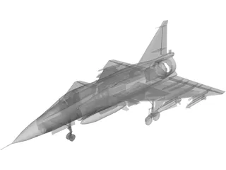 SAAB AJ-37 Viggen 3D Model preview