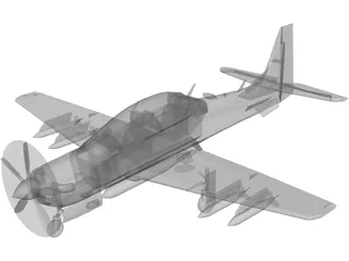 Embraer EMB 314 Super Tucano 3D Model preview