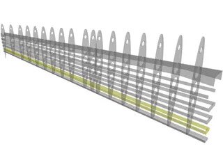 Aircraft Wing Structure 3D Model preview