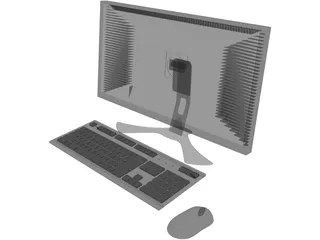 Monitor, Keyboard and Mouse 3D Model preview